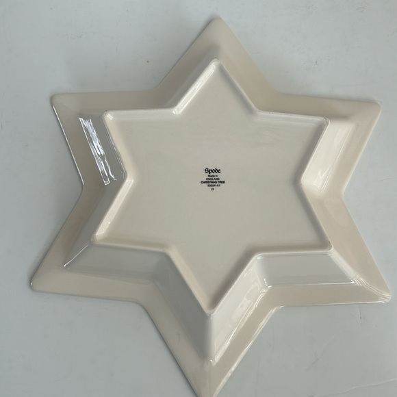 Spode Christmas Tree England star shape serving dish hors d’oeuvres plate cream - Picture 7 of 15